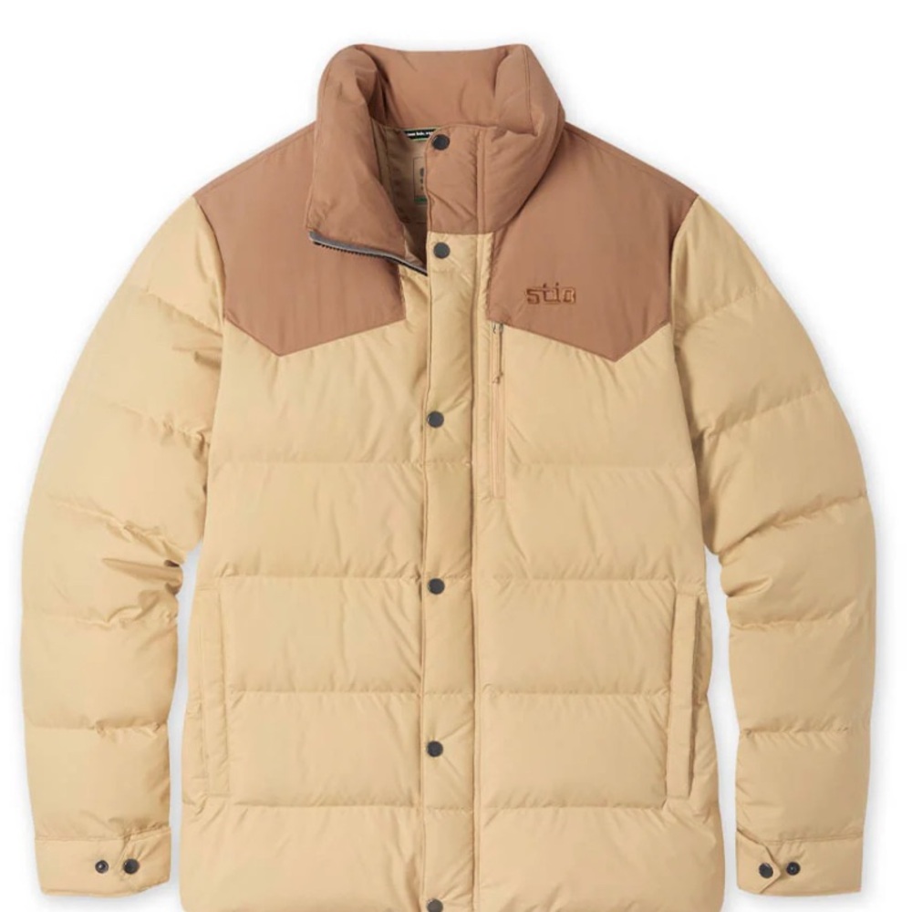 Stio Men's Turnbolt Down Jacket - Cream and Brown